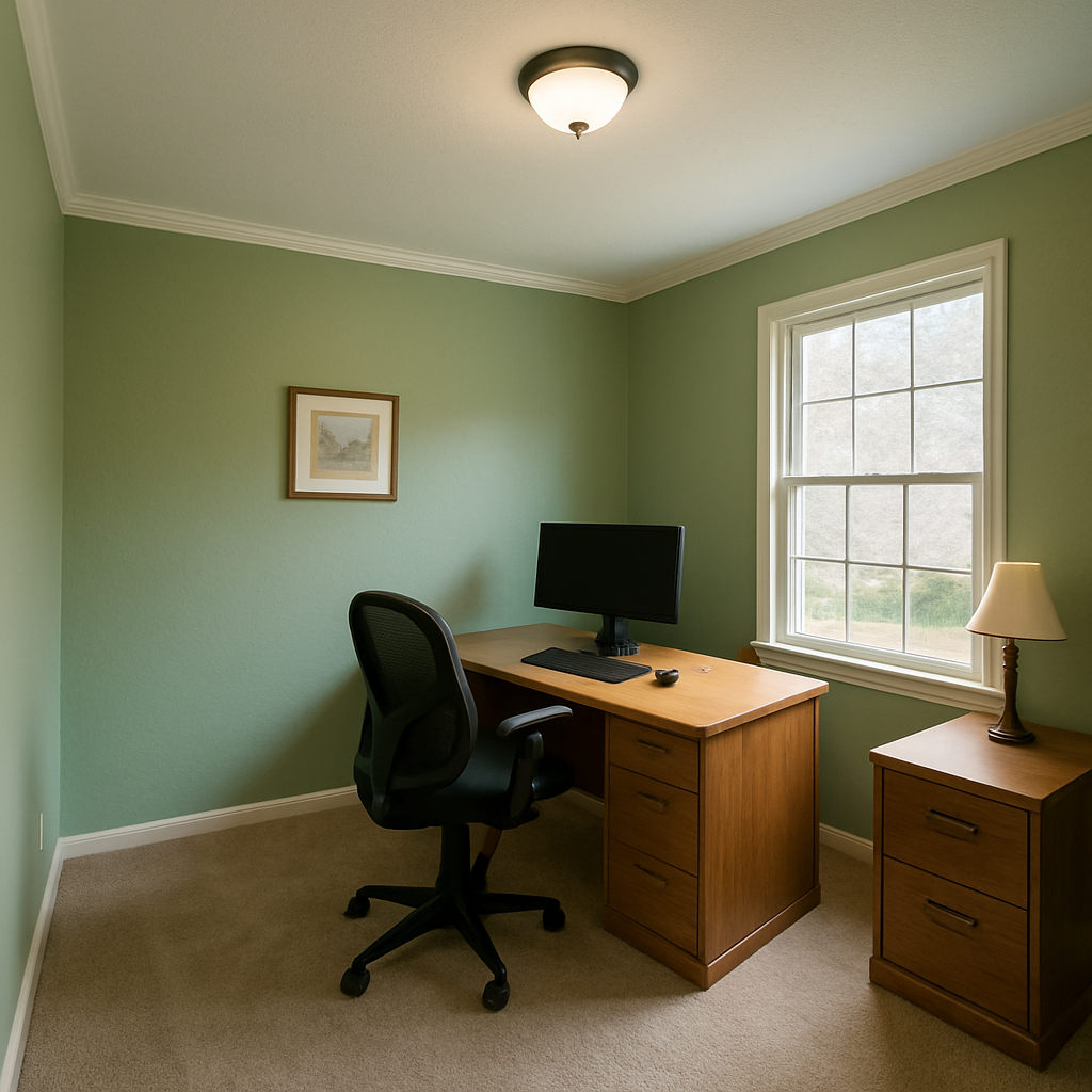 Home office with fresh paint in Kennesaw