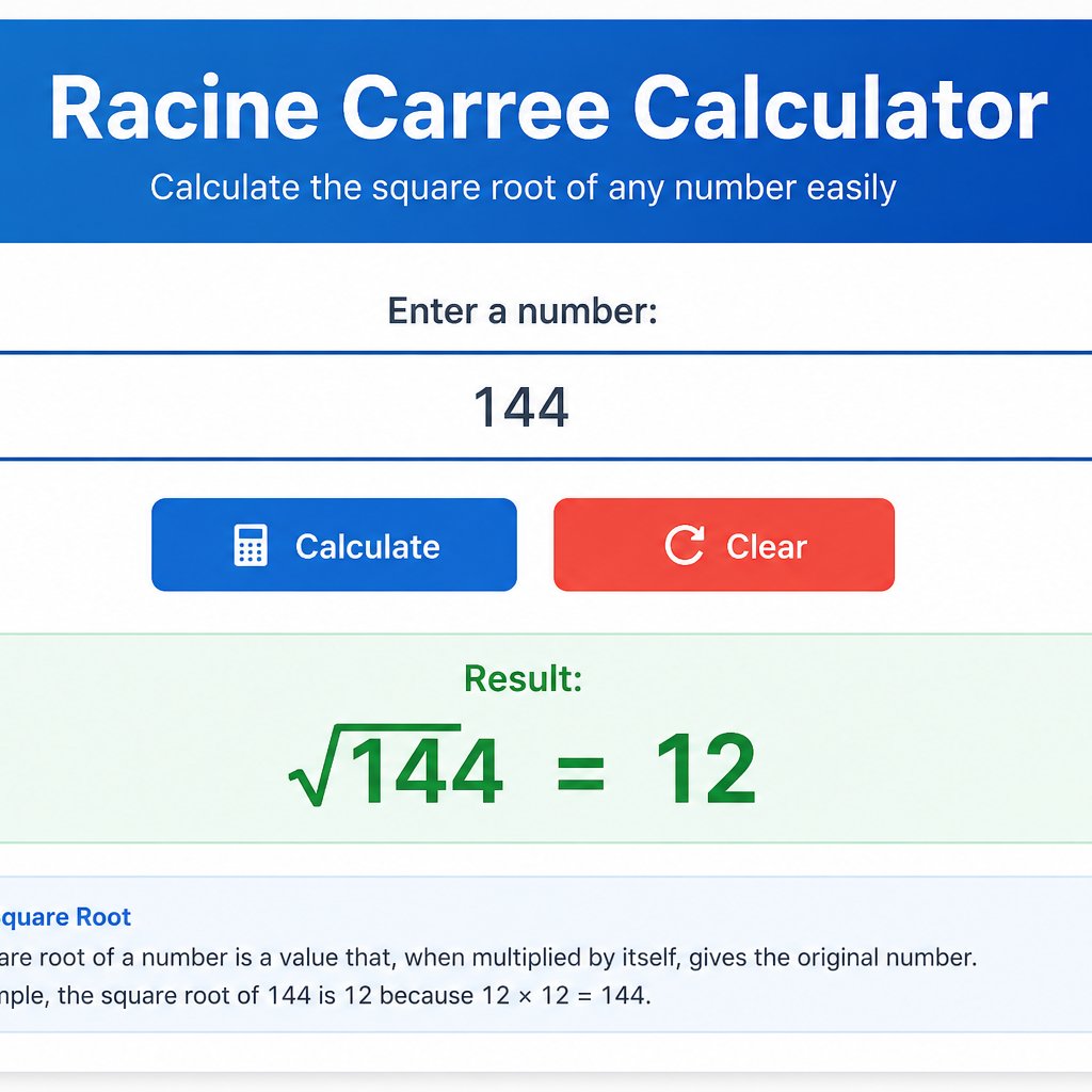 Racine Carree  Calculator